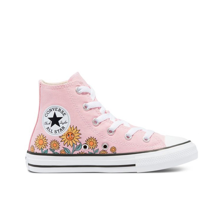 Converse Chuck Taylor All Star High GS Sunflowers Pink POIZON