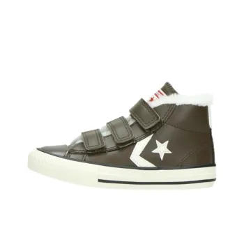 Converse Star Player 76 EV 3V Anti-Slip Wear-Resistant Mid-Top Kids' Skateboarding Shoes Brown White Teenagers