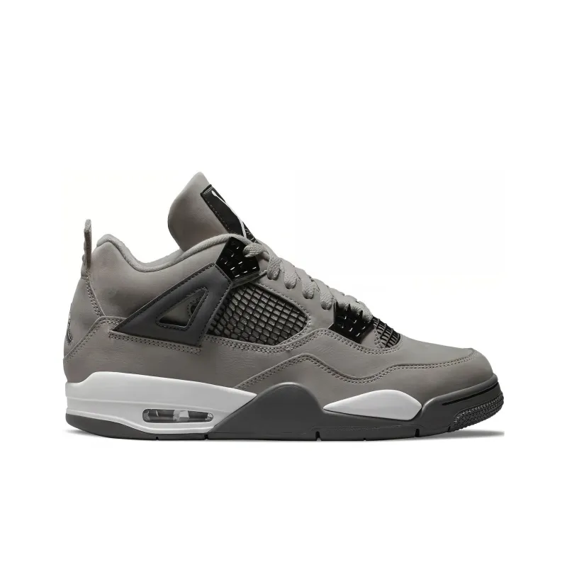Jordan Air Jordan 4 'Smoke Grey' Slip-Resistant Low-Top Vintage Basketball Shoes Men's Gray Black-1