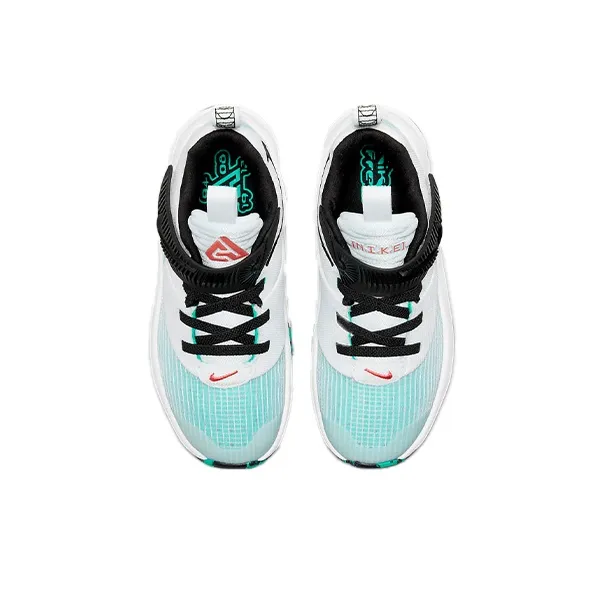 Nike Freak 3 Letter Bro Low Top Performance Basketball Shoes White Emerald Green Children Aged 3 7 Years Old-3
