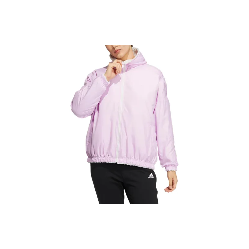 Adidas Velvet Jackets Women's Pink White-2