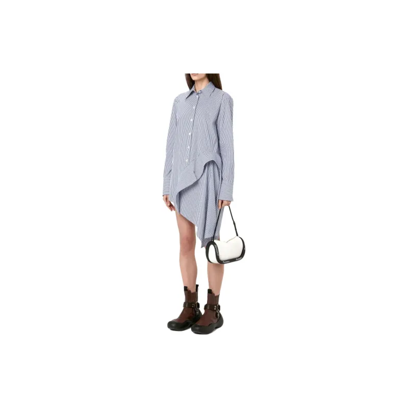 JW Anderson Striped Long Sleeved Asymmetric Draped Shirt-3