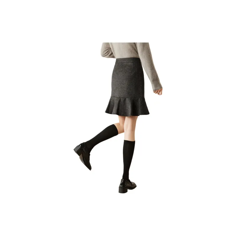 Still Quiet Casual Short Skirts Women's Gray-1