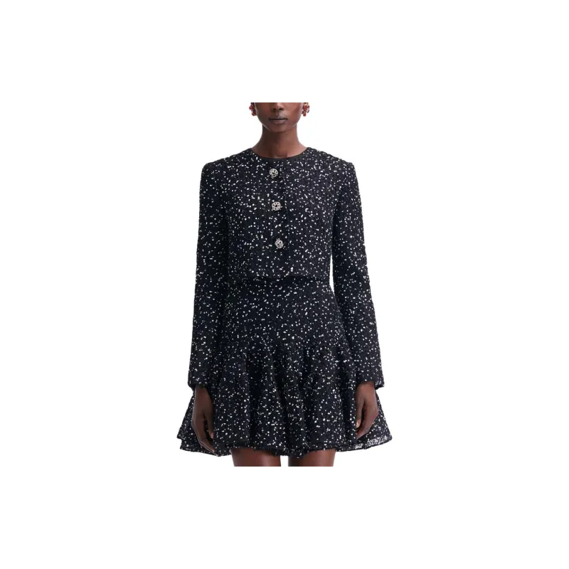 Oscar De La Renta Eyelash Fil coupé Cropped Jacket-2