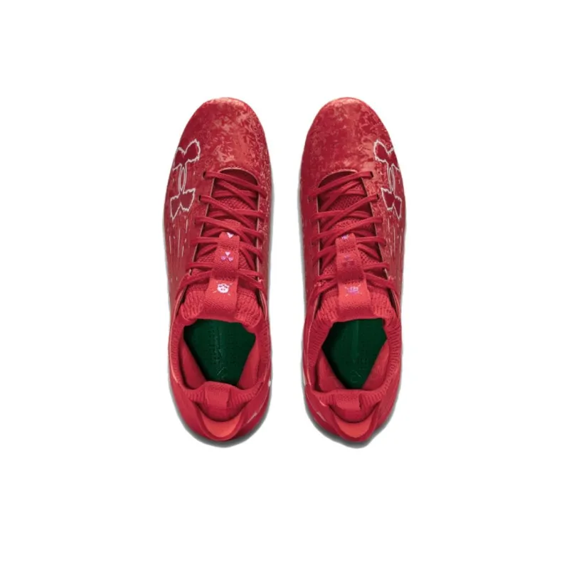 Under Armour Blur 2 AG Rubber Short Studs Anti Slip Wear Resistant Soccer Shoes Men's Red-2