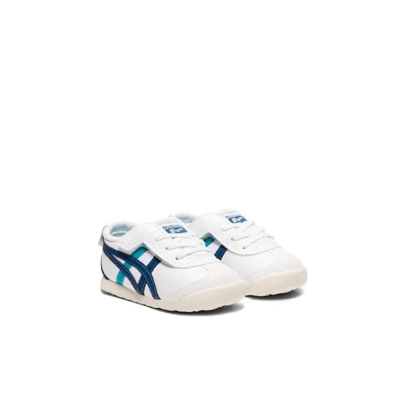 Onitsuka Tiger MEXICO 66 TS Anti Slip Wear Resistant Low Top Sports Casual Shoes White Blue Infant And Toddler-2