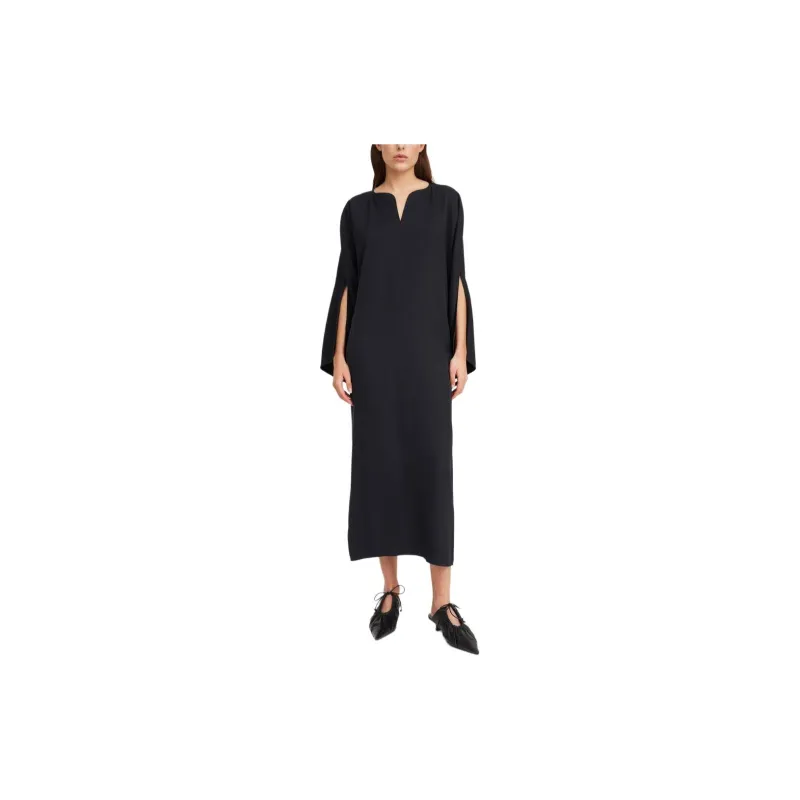 By Malene Birger Split neck Kaftan Midi Dress-1