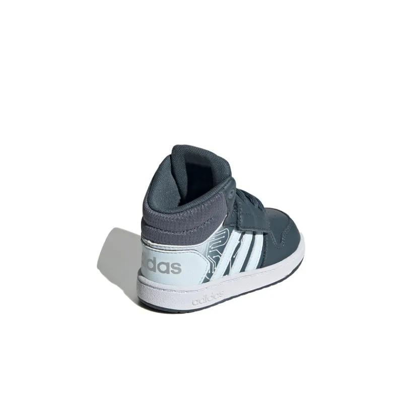 Adidas Neo Hoops Mid 2.0 I TD Mid Top Skateboard Shoes Blue White Infant And Toddler-3