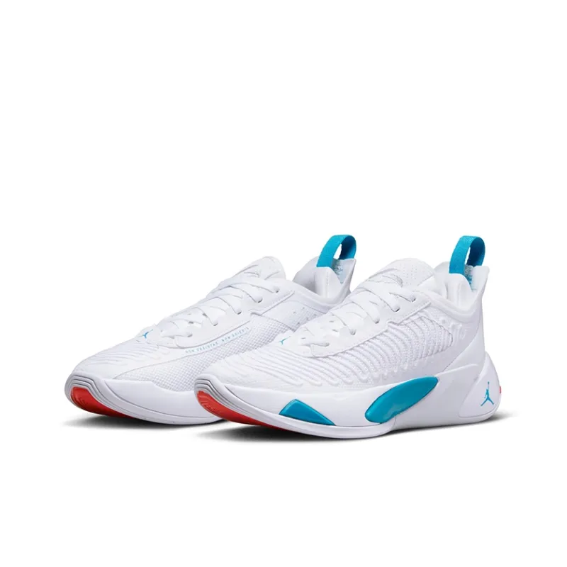 Jordan Luka 1 Abrasion Resistant Support Low Top Children's Basketball Shoes White Teenagers-1