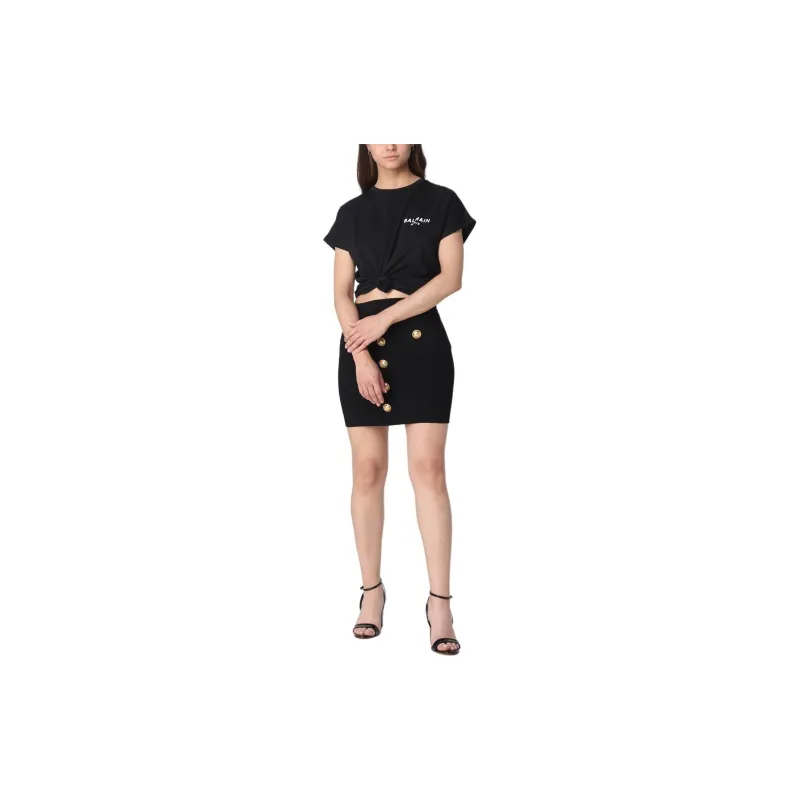 BALMAIN Logo Printed Crewneck T-Shirt-2
