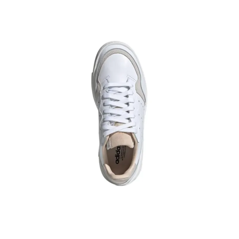 Adidas Originals Super Court Low Top Kids' Skateboarding Shoes White Brown Teenagers-4