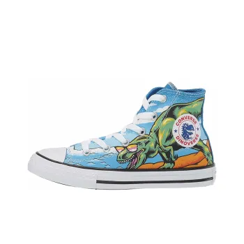 Converse All Star Series Non slip Lightweight High Top Kids Canvas Shoes Dinosaur Party Teenagers