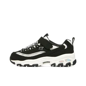 Skechers D'LITES Series Cushioning Anti-Slip And Wear-Resistant Kids Lifestyle Shoes Black White Teenagers