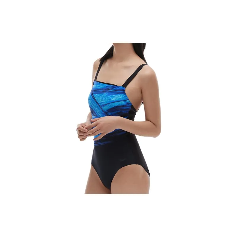 Speedo One-piece Swimsuit Women's Blue Black-2
