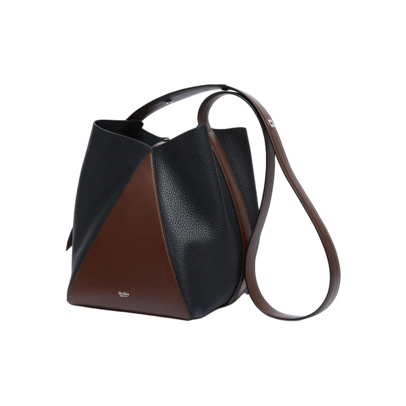 MaxMara Deer-Print Calfskin Bucket Bags Crossbody Bag Shoulder Bag Medium Size Women's Hazelnut Brown-1