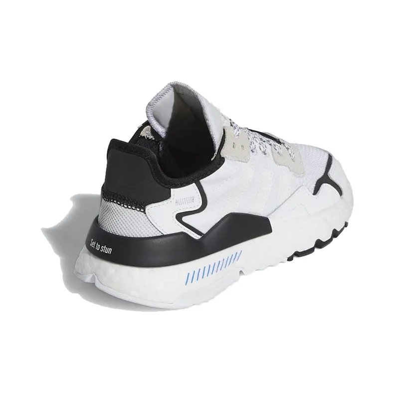 Adidas Originals Nite Jogger Abrasion Resistant Mid Top Kids Lifestyle Shoes White Black Teenagers-3