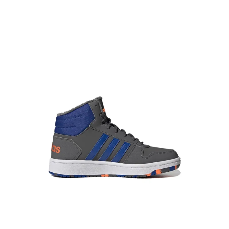 Adidas Neo Hoops Mid 2.0 Wear Resistant Mid Top Children's Basketball Shoes Gray Kids'-1