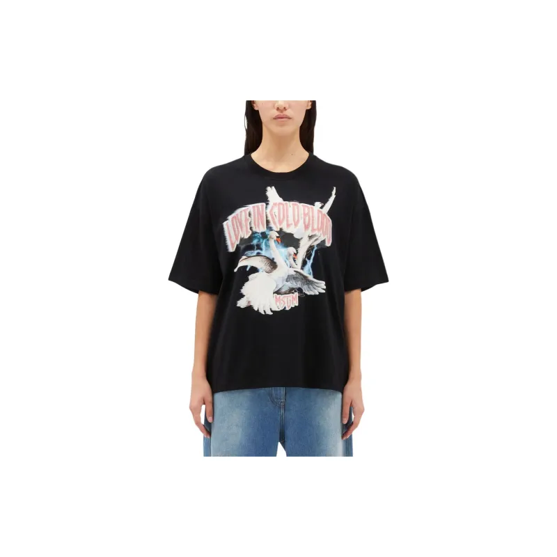 MSGM Graphic Printed Crewneck T Shirt-2