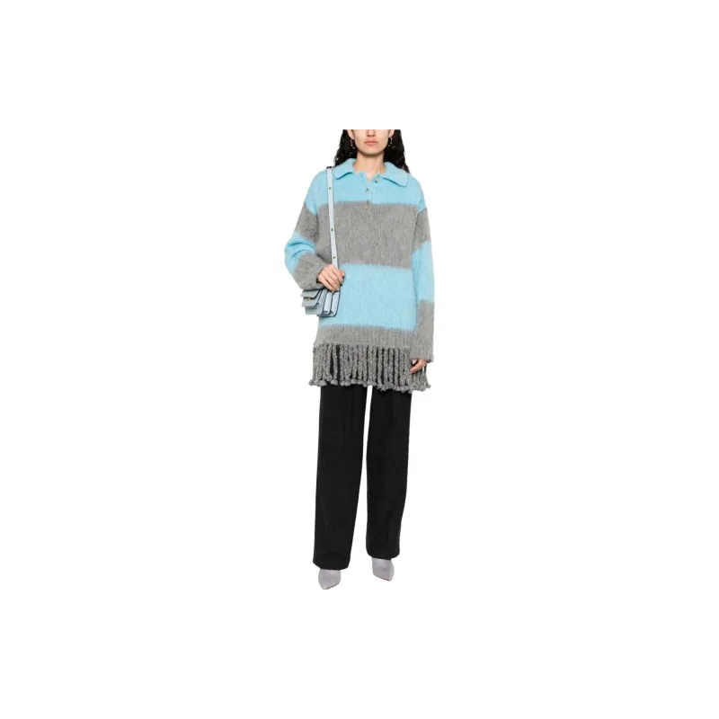 ETRO Brushed Effect Fringed Edge Sweater Mini Dress-1