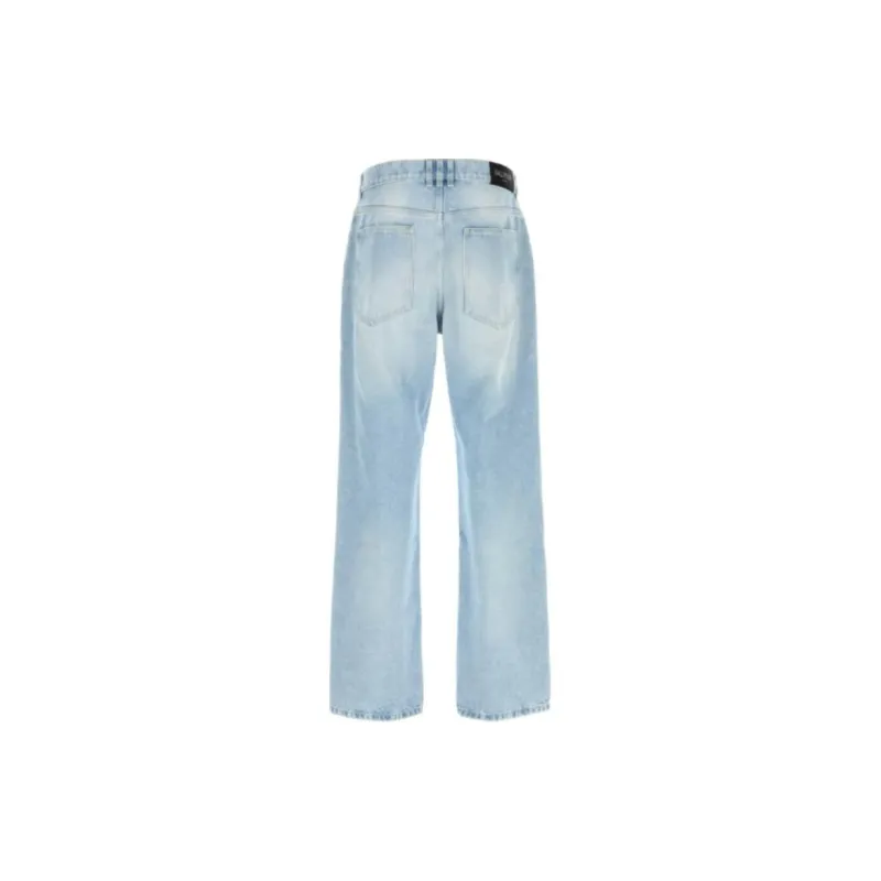 BALMAIN Straight Leg Washed Denim Jeans-1