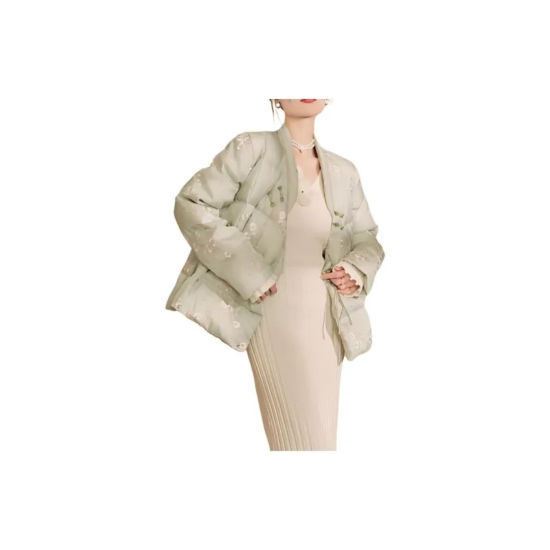 QIAOYUHUAZUN Puffer Jacket Women's Light Green-1