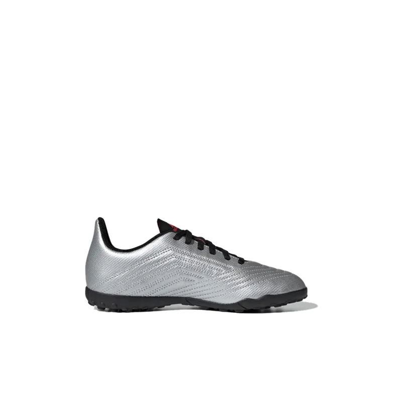 Adidas Predator19.4 Anti Slip Wear Resistant Low Top Kids' Soccer Shoes Silver Black Children Aged 3 7 Years Old-1