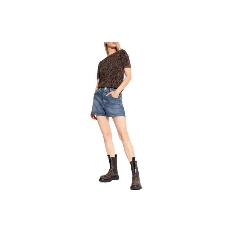 MOSCHINO Monogrammed Short-Sleeve Knit Sweater-1