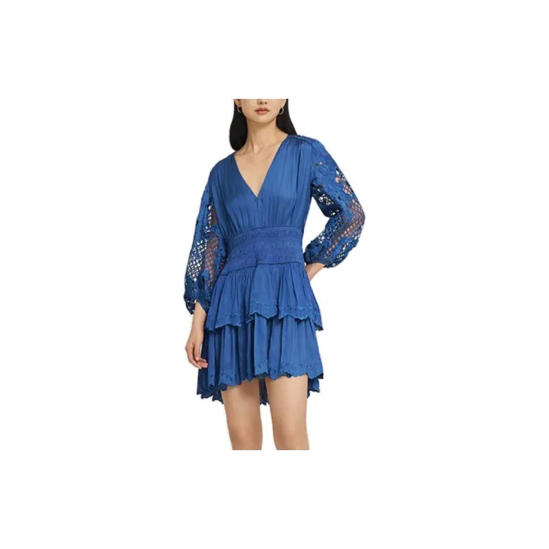 Maje Long Sleeved Dress Women's Blue-1