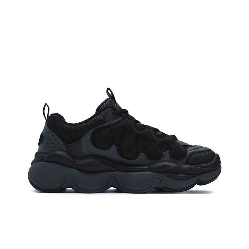 FILA PEASE Anti Slip Wear Resistant Low Top Casual Shoes Women's Black-1