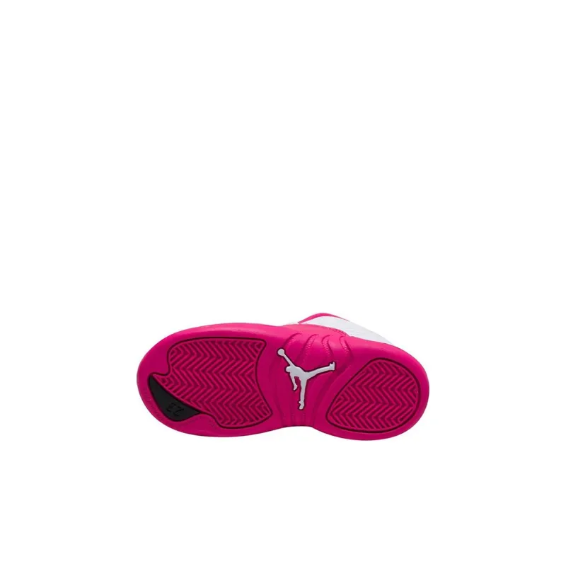 Jordan Air Jordan 12 Retro 'Vivid Pink' Mid-Top Toddler Shoes White Pink Infant And Toddler-4