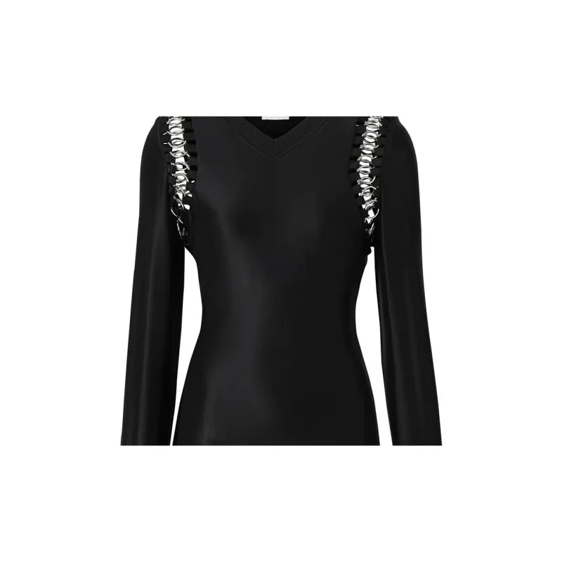Burberry Ring Embellished Mini Dress 'Black'-3