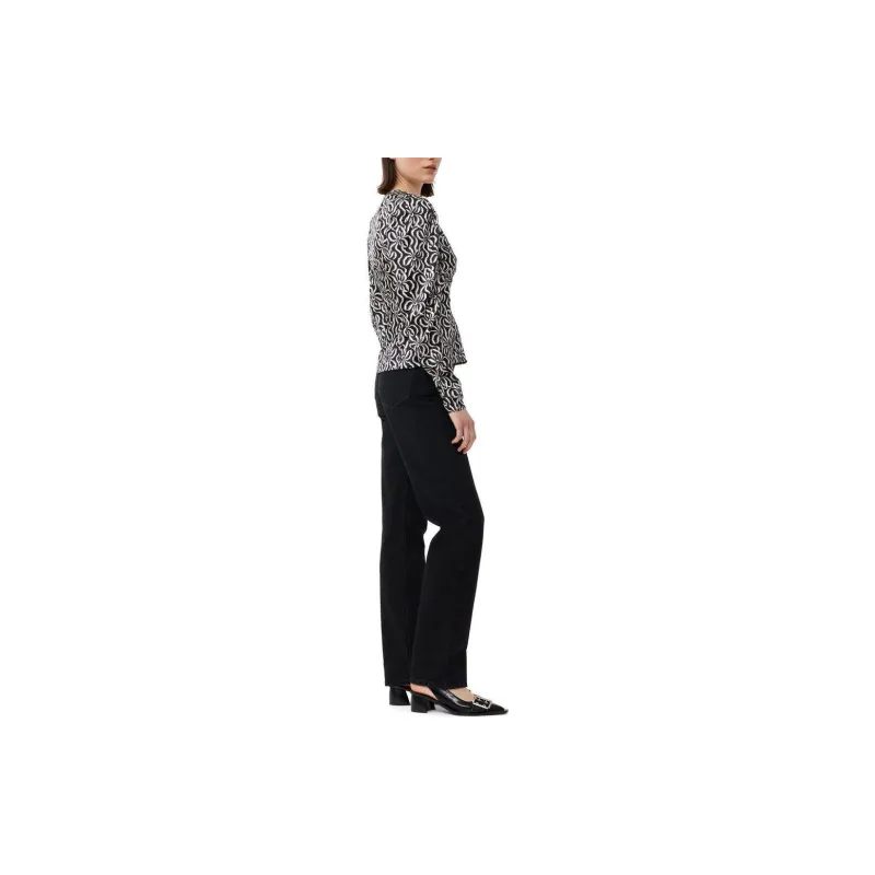 GANNI Graphic print Silk Blouse-4