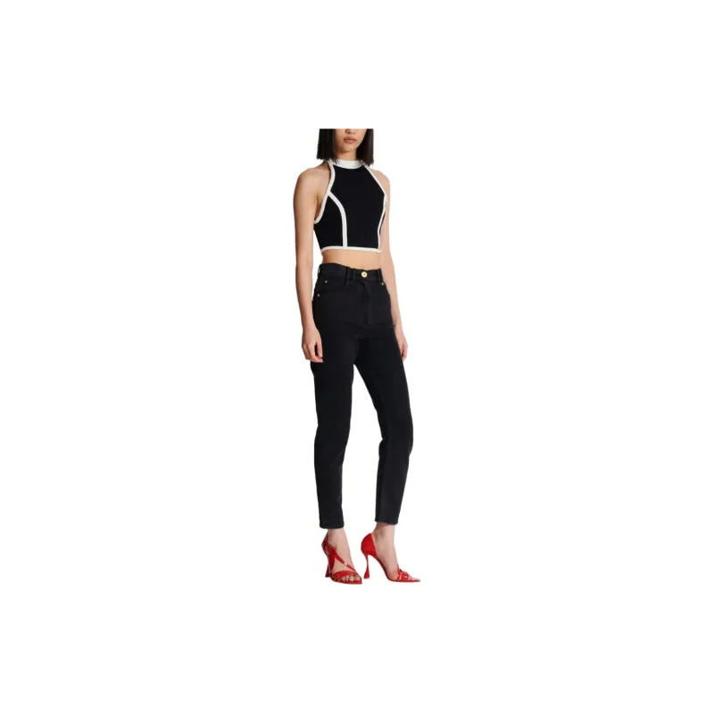 BALMAIN Two Toned Cropped Top-4