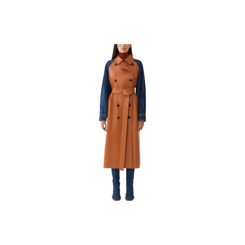 Chloé Trench Coats Women's Brown-1
