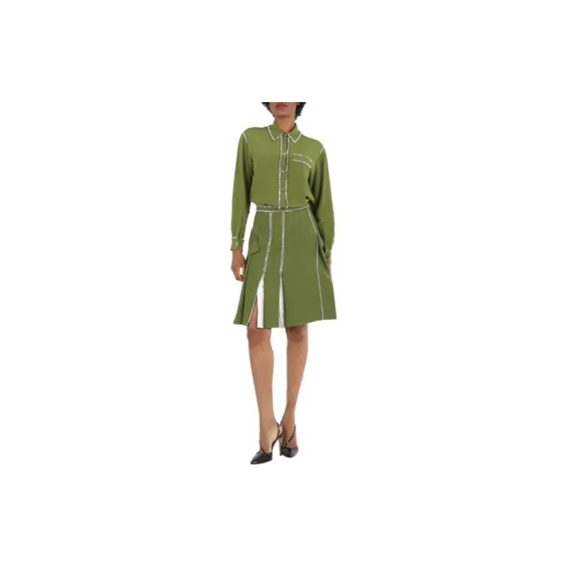 Burberry Casual Short Skirts Women's Green-5