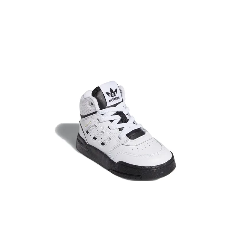 Adidas Originals Drop Step Slip Resistant And Breathable High Top Toddler Shoes White Black Infant And Toddler-2