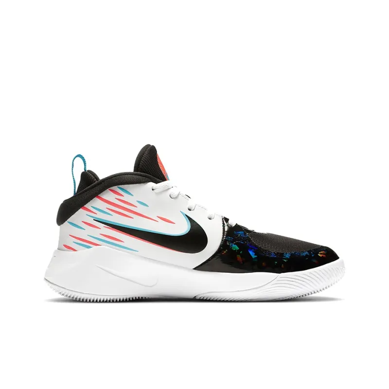 Nike Team Hustle D 9 Slip Resistant Cushioning Wear Resistant Breathable Mid Top Children's Basketball Shoes Teenagers-1