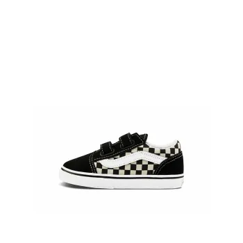 Vans Old Skool Velcro Primary Checkerboard Black White Kids