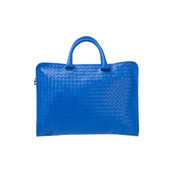Bottega Veneta Cow Leather Briefcases Handbags Regular Men's Blue