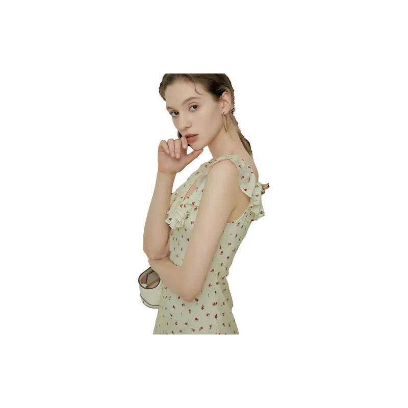 Mix Selection Sleeveless Dresses Women's Beige-1