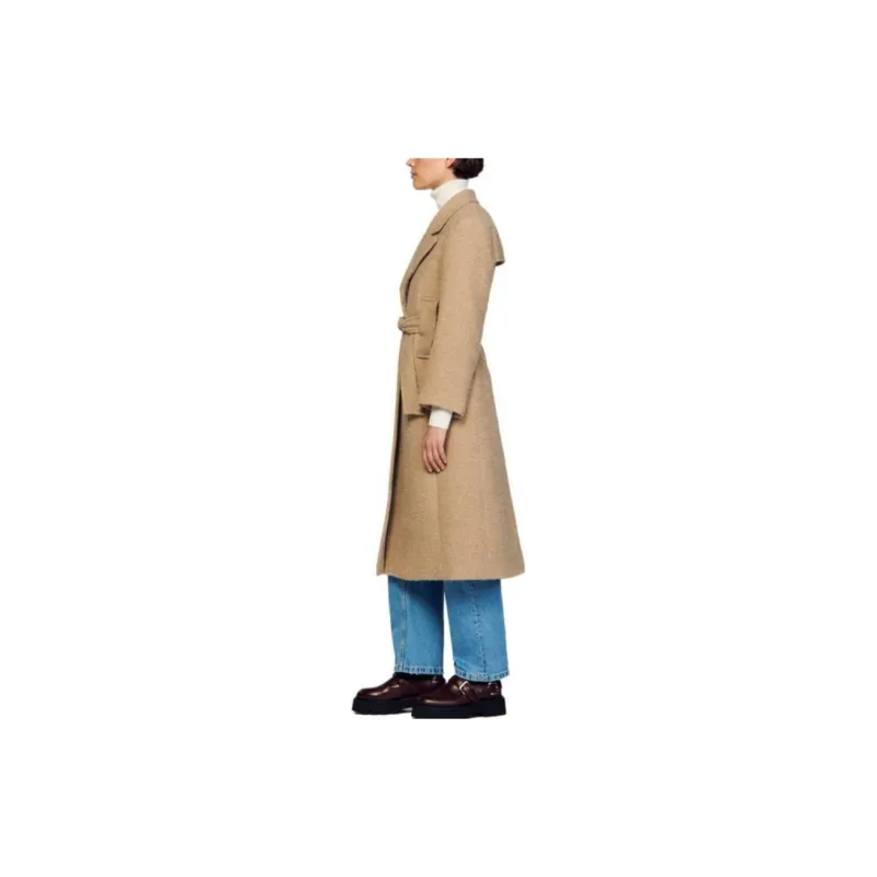 Sandro Herringbone Bouclé Coat-1
