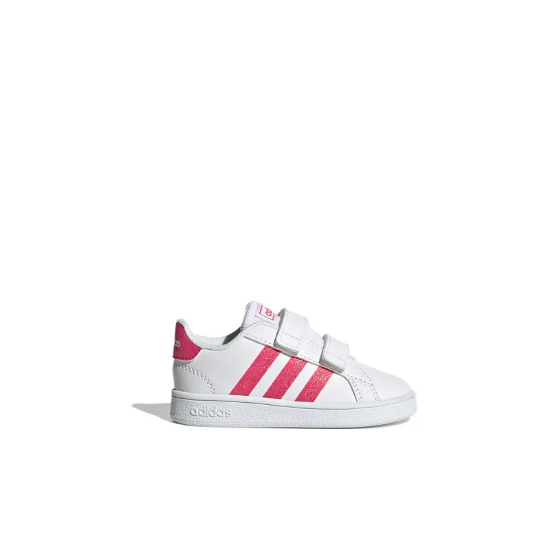 Adidas Neo GRAND COURT Shock Absorbers Low Top Skateboard Shoes White Pink Infant And Toddler-1