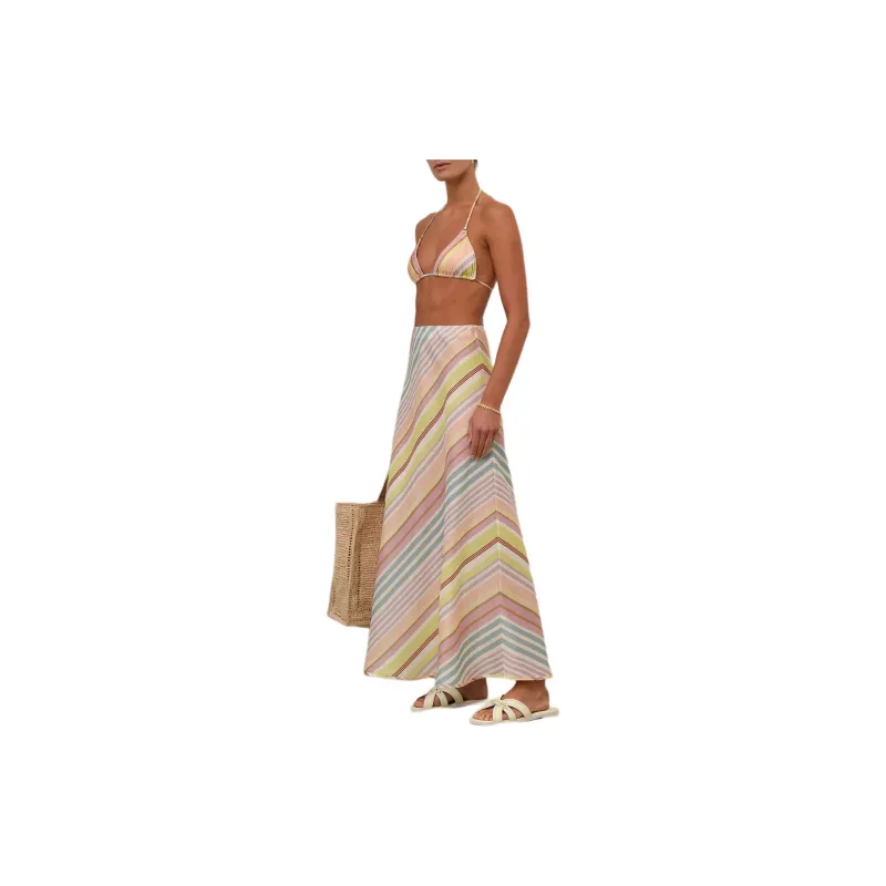Zimmermann Halliday Striped Linen Maxi Skirt-5