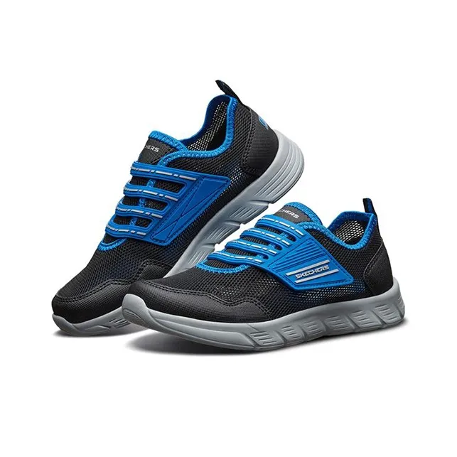 Skechers Comfy Flex 1.0 Slip Resistant Cushioning Abrasion Resistant Kids Lifestyle Shoes Black Royal Blue Teenagers-2