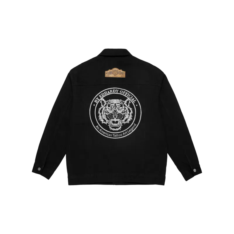 ED HARDY X Denim Jacket Unisex Black-1