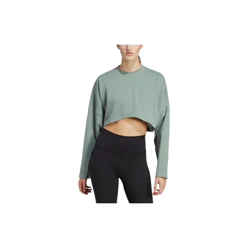 Adidas Sweatshirts Women's Silver Green-2