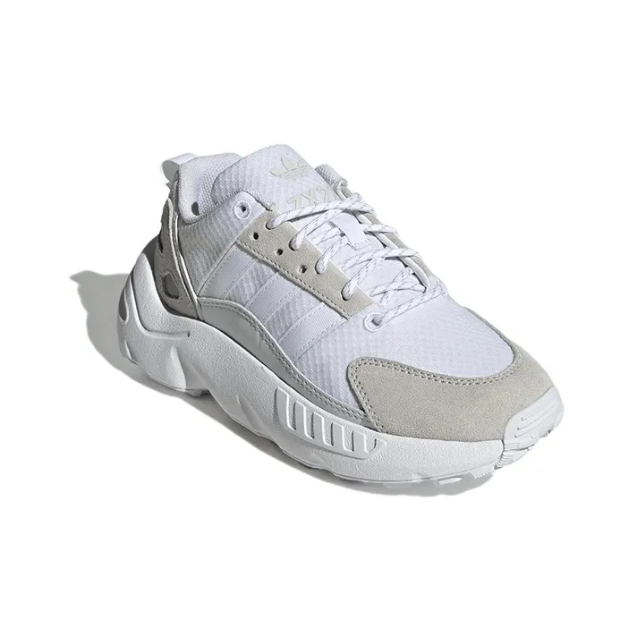 Adidas Originals ZX 22 Abrasion Resistant Breathable Low Top Kids' Running Shoes White Gray Teenagers-2