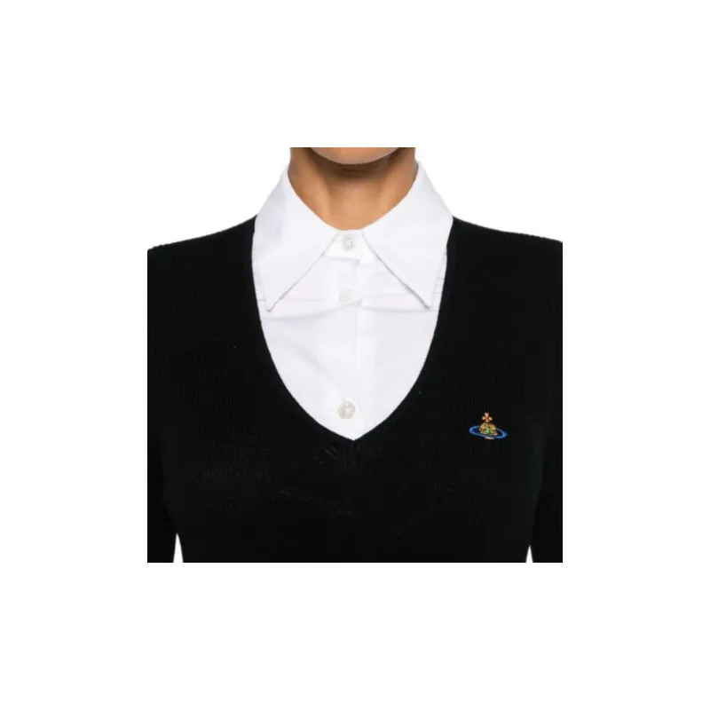 Vivienne Westwood Bea Cropped V Neck Jumper-4