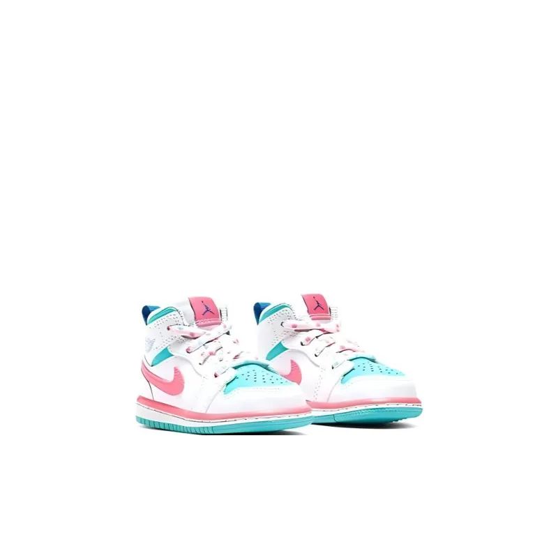 Jordan 1 Mid White Pink Green Soar TD-3