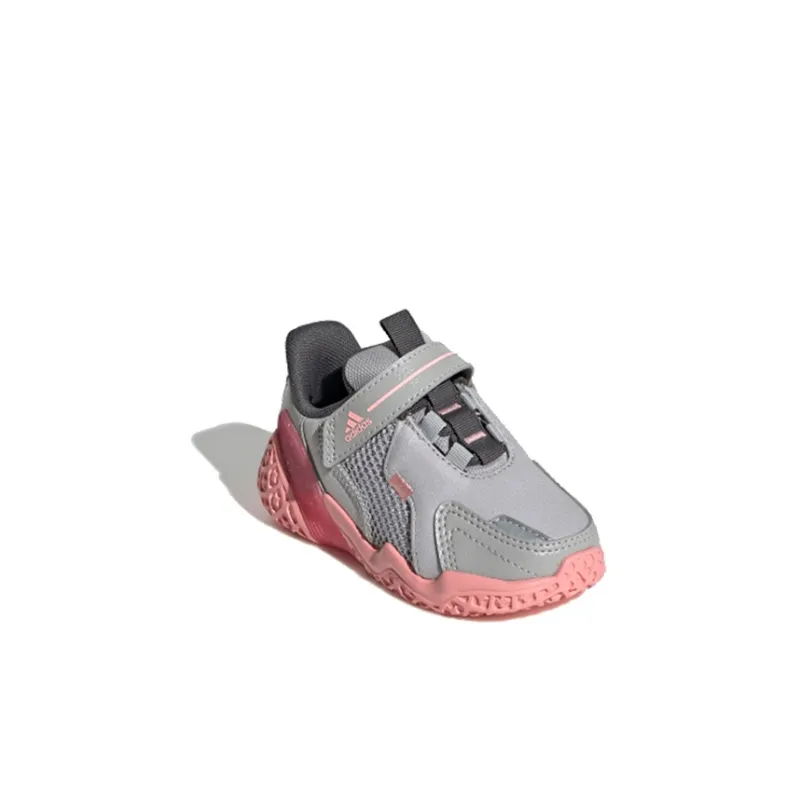 Adidas 4Uture Rnr El I Slip-Resistant Cushioning Wear-Resistant Low-Top Toddler Shoes Gray Pink Infant And Toddler-2